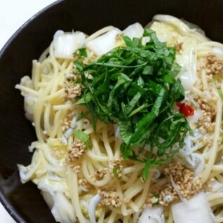 柚子白菜 to しらす de 和風あっさりパスタ